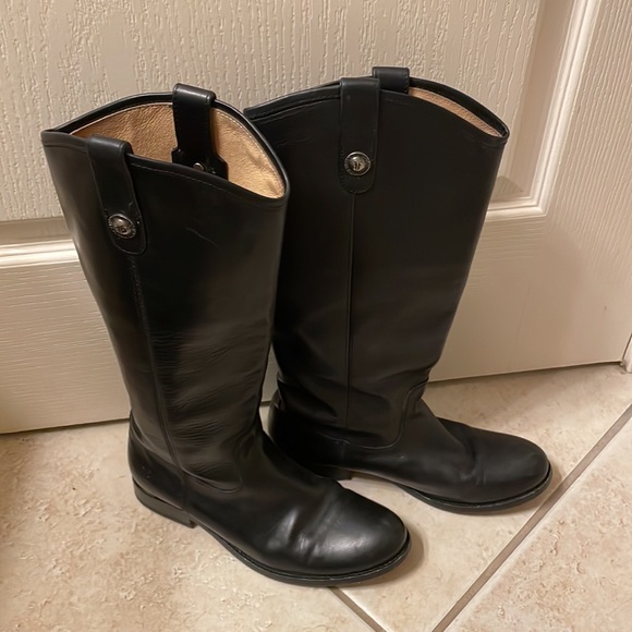 Frye Melissa Button Leather Tall Riding Boots - Picture 3 of 9